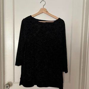 black velvet chicos tunic with velvet burnout detail